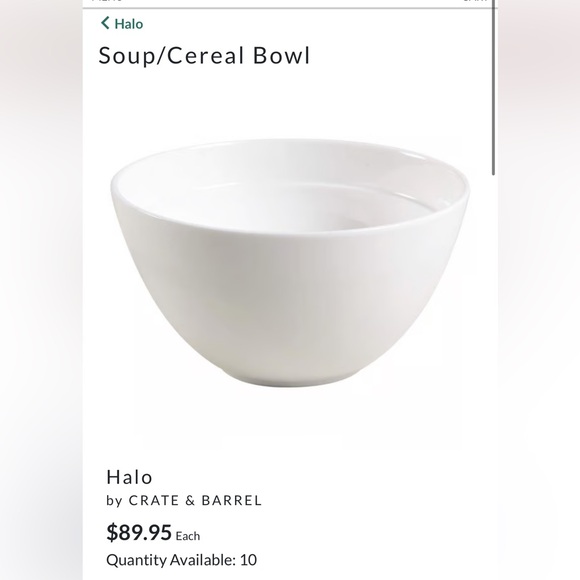 Halo by CRATE & BARREL Soup/Cereal Bowl